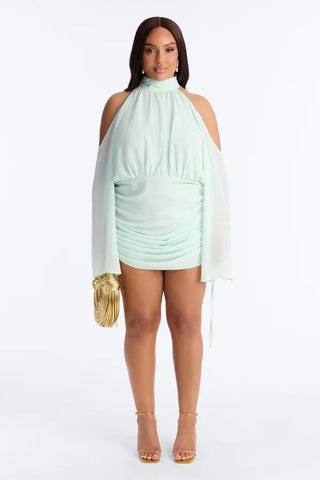 Kyra Cold Shoulder Chiffon Mini Dress