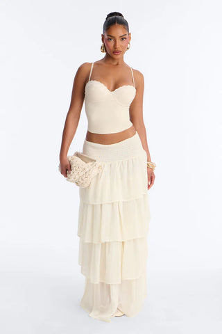 Luminous Love Padded Sweetheart Neck Tank Top - Cream