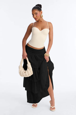 Bohemian Goddess Chiffon Tiered Ruffle Maxi