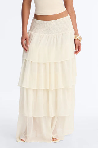Bohemian Goddess Chiffon Tiered Ruffle Maxi