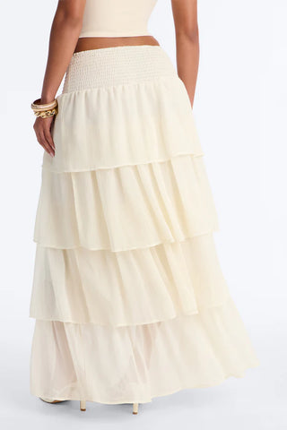 Bohemian Goddess Chiffon Tiered Ruffle Maxi