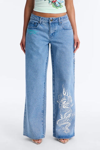 Ed Hardy Phoenix Wide Leg Jeans