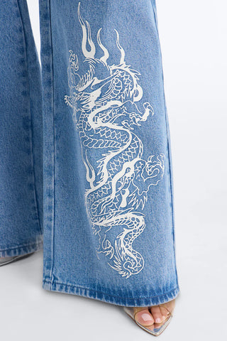 Ed Hardy Phoenix Wide Leg Jeans