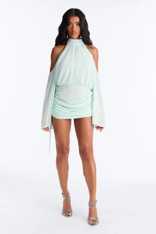 Kyra Cold Shoulder Chiffon Mini Dress