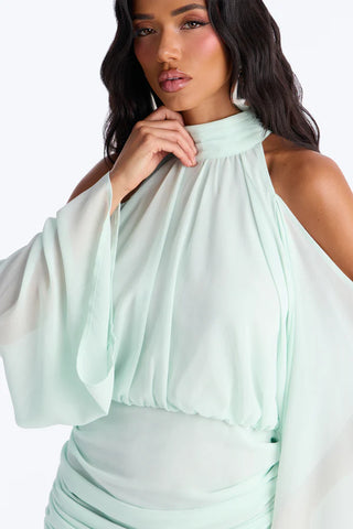 Kyra Cold Shoulder Chiffon Mini Dress