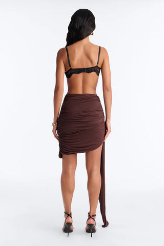 Effortless Edge Draped Midi Skirt