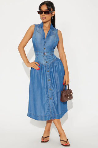 Nona Collared Midi Dress