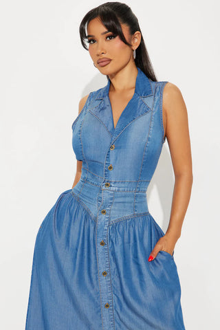 Nona Collared Midi Dress
