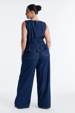 Dalia Denim Wide Leg Pant Set