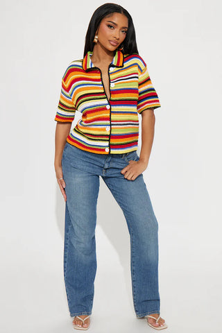Vivid Dreams Short Sleeve Crochet Cardigan