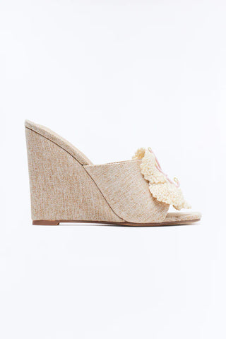 Marissa Floral Wedges - Natural