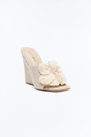 Marissa Floral Wedges - Natural