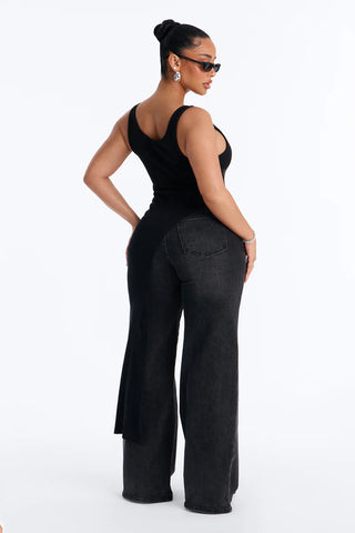 Dania Pleated High Waisted Wide Leg Pant - black