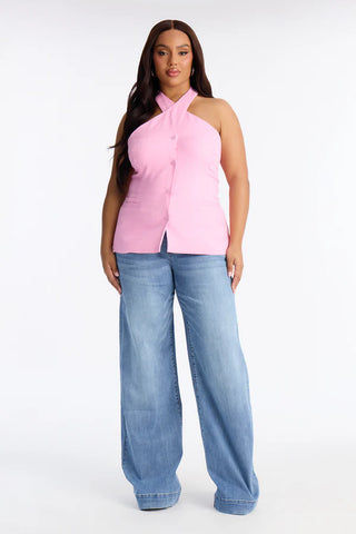 No Small Talk Linen Vest