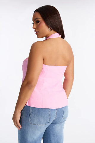 No Small Talk Linen Vest