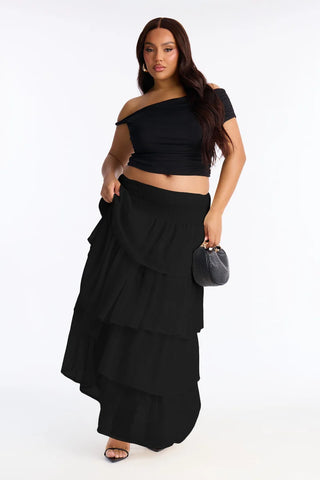 Bohemian Goddess Chiffon Tiered Ruffle Maxi