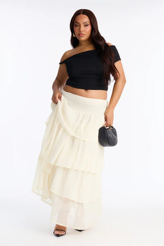 Bohemian Goddess Chiffon Tiered Ruffle Maxi