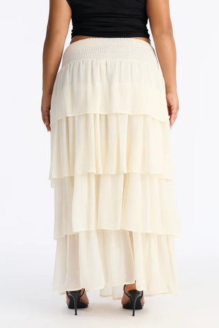 Bohemian Goddess Chiffon Tiered Ruffle Maxi