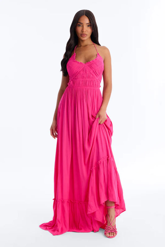 Pretty In Paradise Backless Maxi Dress