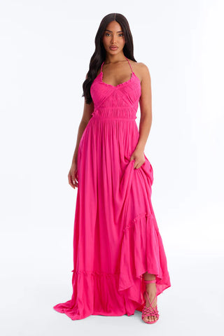 Pretty In Paradise Backless Maxi Dress