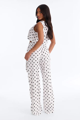 Gemma Polka Dot Wide Leg Pant Set