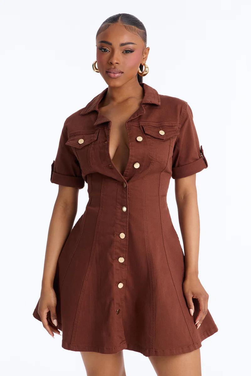 Raven Stretch Denim Mini Dress