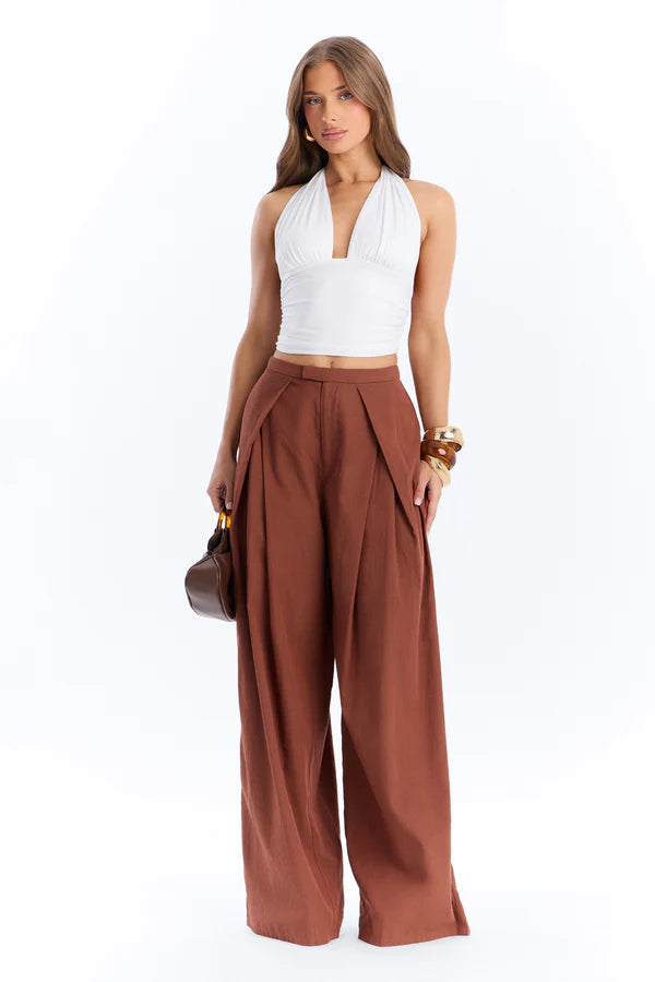 Tyra High Rise Pleated Wide Leg Pant