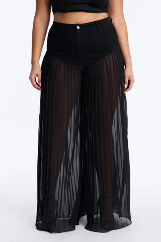 Dania Pleated High Waisted Wide Leg Pant - black