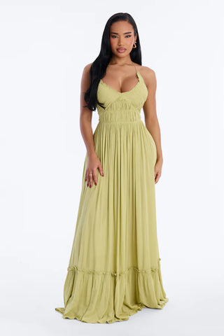 Pretty In Paradise Backless Maxi Dress