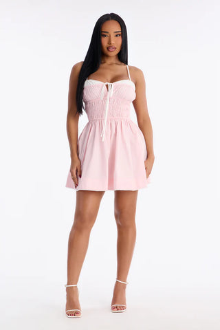 Avery Smocked Poplin Mini Dress