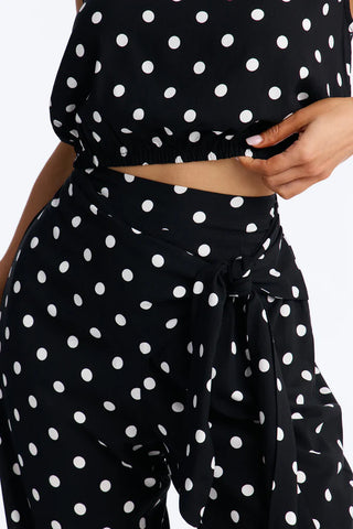 Gemma Polka Dot Wide Leg Pant Set