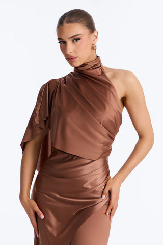Chic Motives Draped Wide Leg Jumpsuit