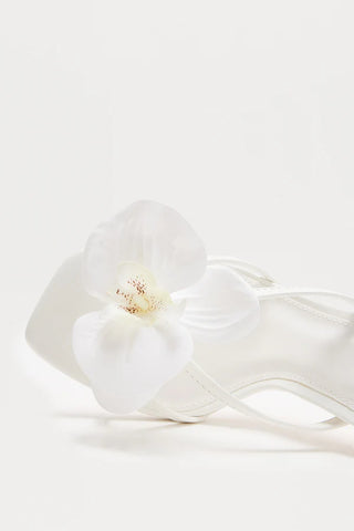 Orelia Flower Faux Leather Mules