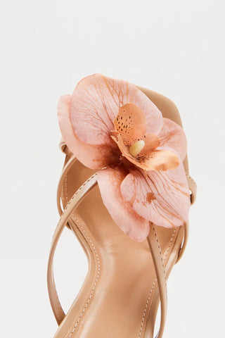 Orelia Flower Faux Leather Mules