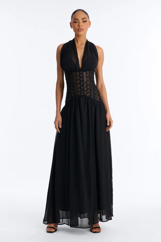 Radiant Aura Embellished Corset Maxi Dress