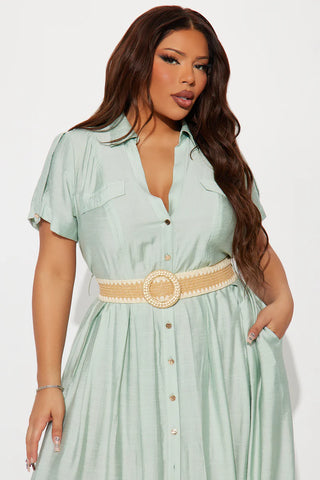 Laurel Linen Maxi Shirt Dress