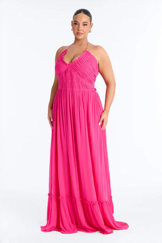 Pretty In Paradise Backless Maxi Dress