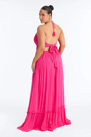 Pretty In Paradise Backless Maxi Dress