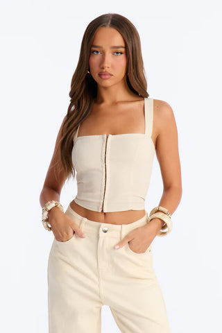 Tan Lines Smocked Linen Top