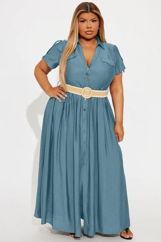 Laurel Linen Maxi Shirt Dress