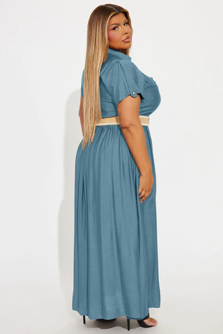 Laurel Linen Maxi Shirt Dress