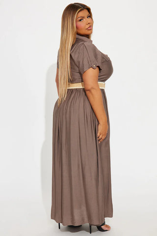 Laurel Linen Maxi Shirt Dress