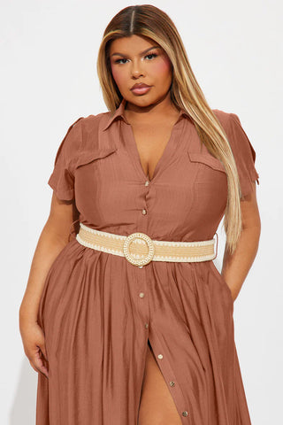 Laurel Linen Maxi Shirt Dress
