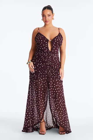 Pippa Polka Dot Chiffon Maxi Dress