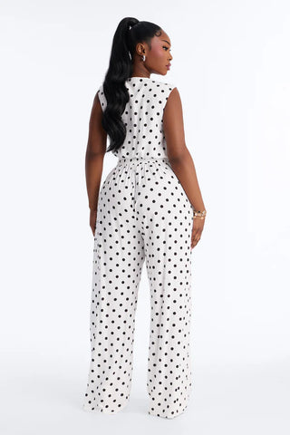 Gemma Polka Dot Wide Leg Pant Set
