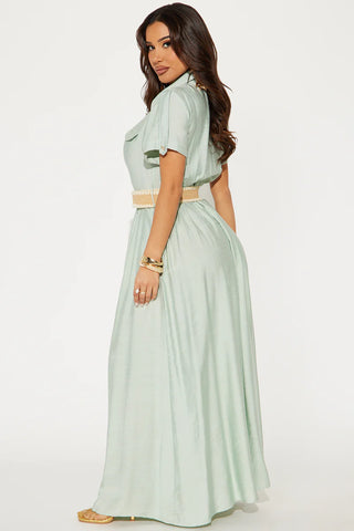 Laurel Linen Maxi Shirt Dress