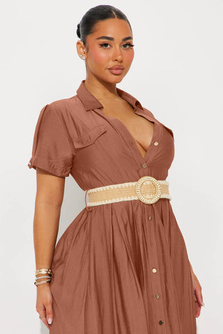 Laurel Linen Maxi Shirt Dress