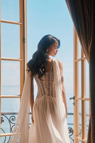 Radiant Aura Embellished Corset Maxi Dress