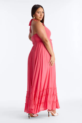 Freya Smocked Linen Maxi Dress