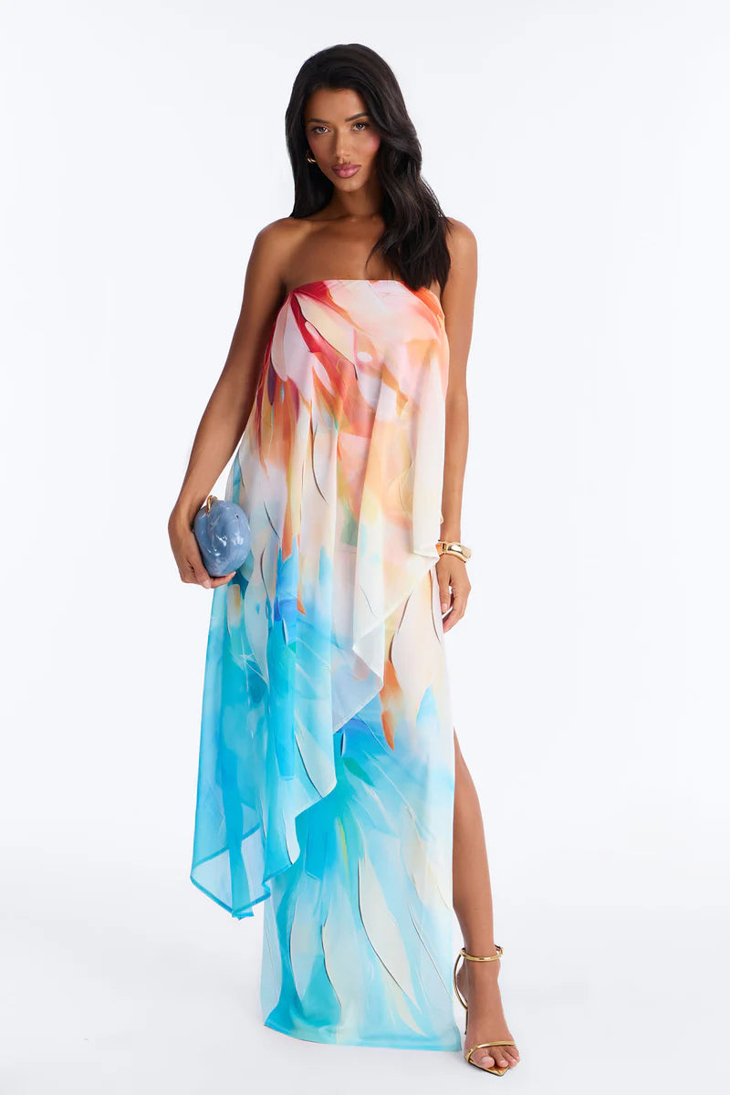 Out In Paradise Strapless Maxi Dress